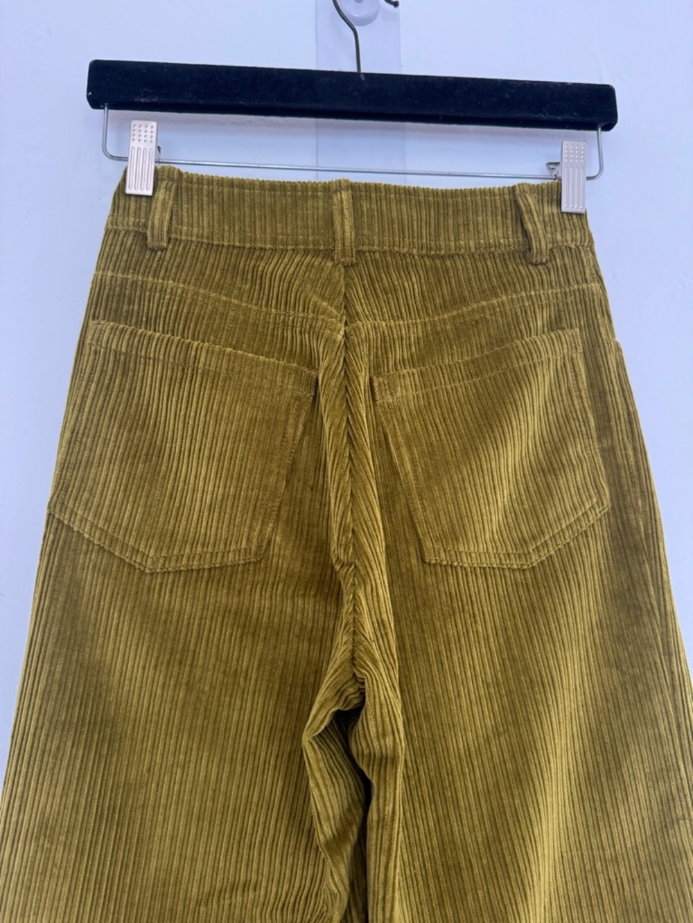 Sezane Le Crop Trousers Meadow Green High Rise Corduroy Pants Wide Leg - Picture 8 of 16